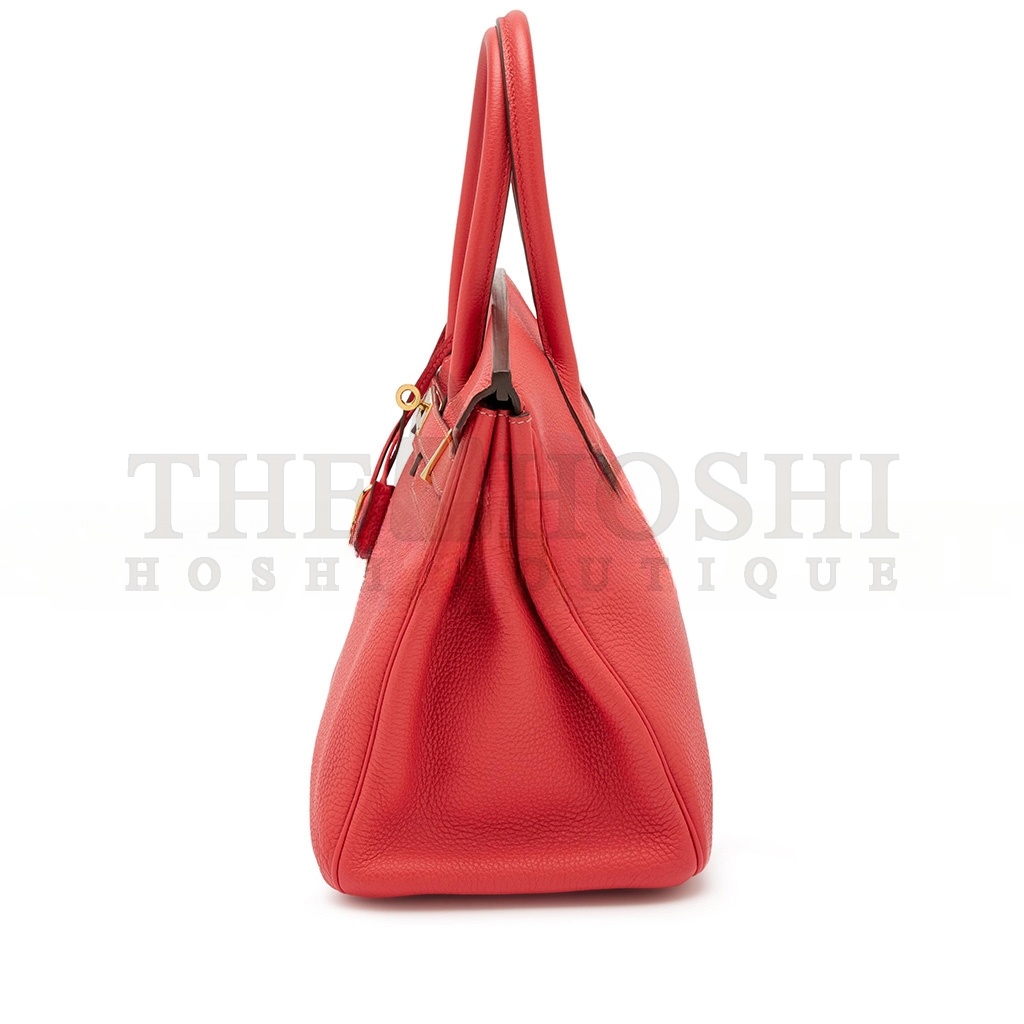 H**me5 BIRKIN 25 TOGO LEATHER RED GOLD BUCKLE BAG 7622672931 (25*20*13cm) Master Quality